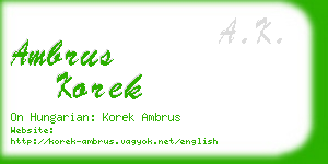 ambrus korek business card